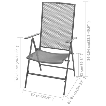 Reclining Chair | Set of 2 | Anthracite | E-coated, powder-coated steel