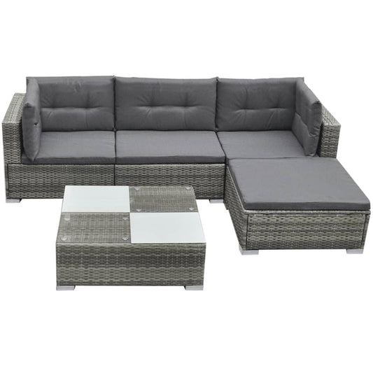 Patio Furniture | Grey | PE rattan, powder-coated steel, glass, polyester