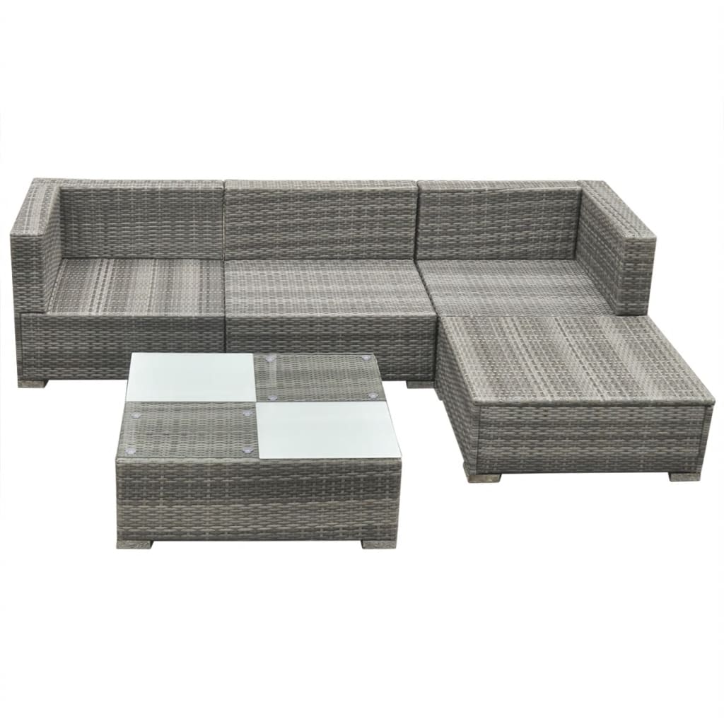 Patio Furniture | Grey | PE rattan, powder-coated steel, glass, polyester