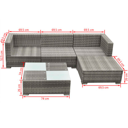 Patio Furniture | Grey | PE rattan, powder-coated steel, glass, polyester