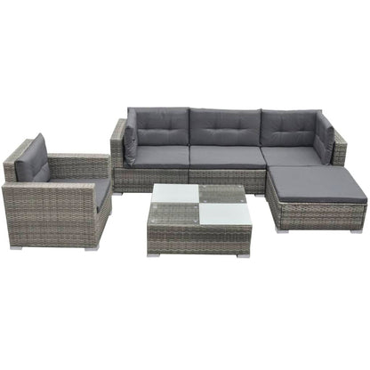 Patio Furniture | Grey | PE Rattan, Powder-coated steel, Glass, Polyester