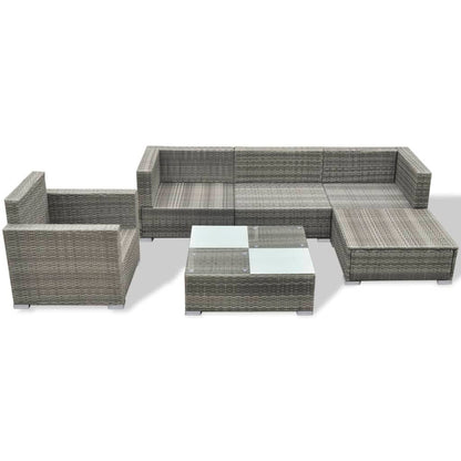 Patio Furniture | Grey | PE Rattan, Powder-coated steel, Glass, Polyester