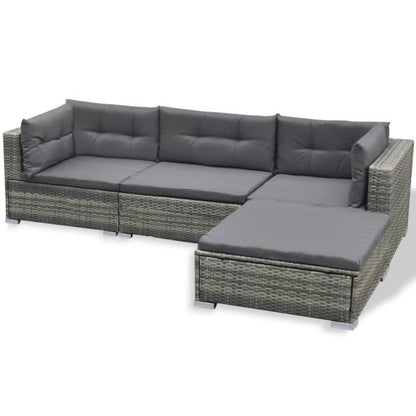 Patio Furniture | Grey | PE Rattan, Powder-coated steel, Glass, Polyester