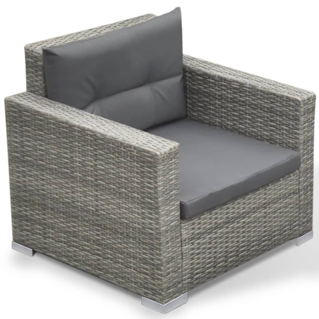 Patio Furniture | Grey | PE Rattan, Powder-coated steel, Glass, Polyester