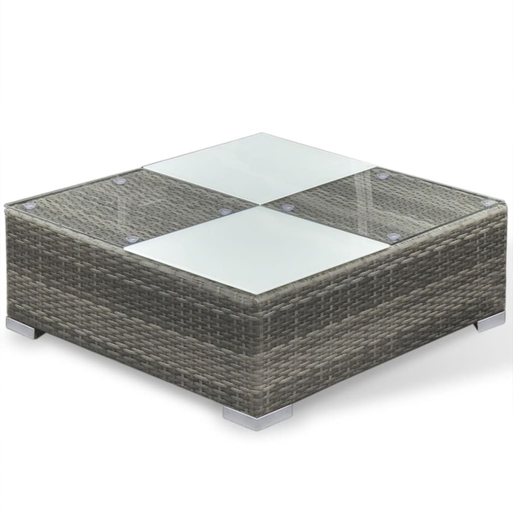 Patio Furniture | Grey | PE Rattan, Powder-coated steel, Glass, Polyester