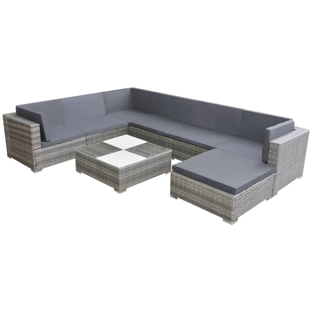 Patio Furniture | Grey | Powder-coated steel frame | 8 Piece Set