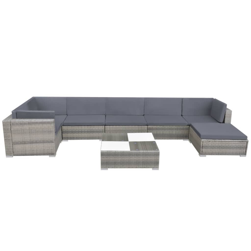 Patio Furniture | Grey | Powder-coated steel frame | 8 Piece Set