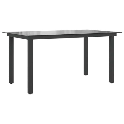 42788 vidaXL Garden Table Black 150x90x74 cm Aluminium and Glass