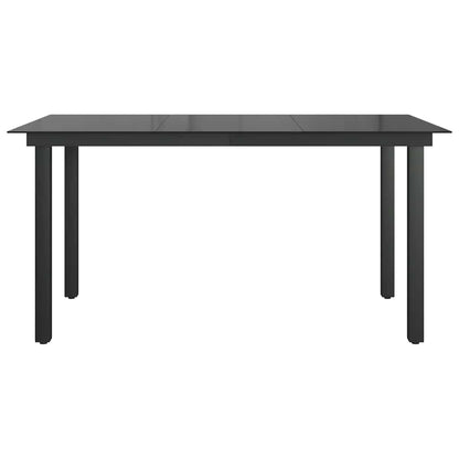 42788 vidaXL Garden Table Black 150x90x74 cm Aluminium and Glass