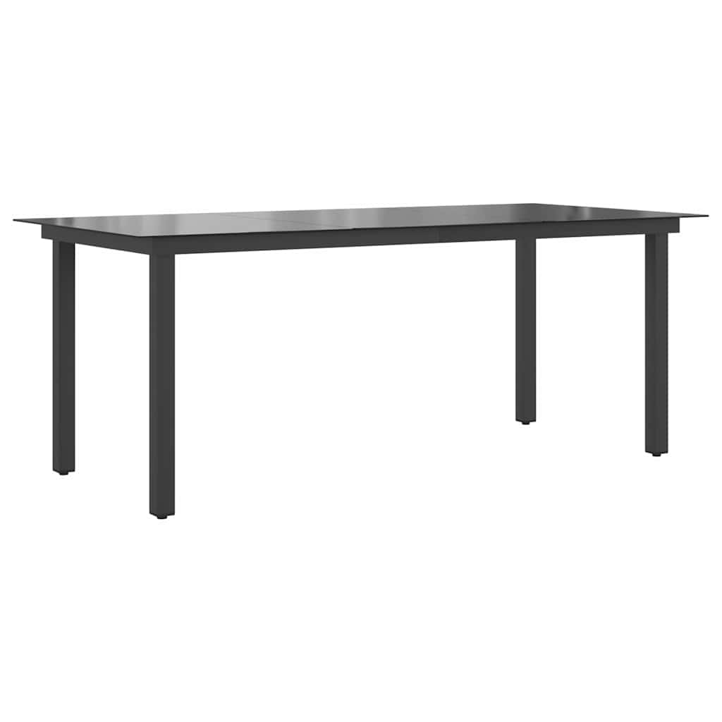 Garden Dining Table | Black | Aluminium and Glass | 190 x 90 cm | Durable