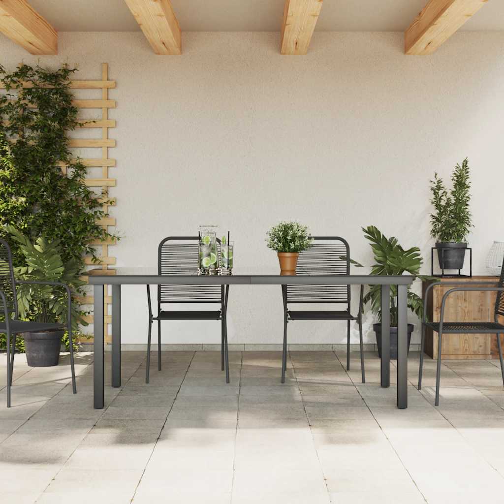 42789 vidaXL Garden Table Black 190x90x74 cm Aluminium and Glass