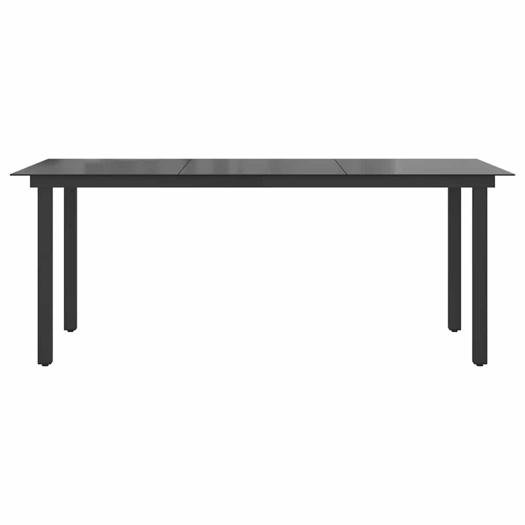 Garden Dining Table | Black | Aluminium and Glass | 190 x 90 cm | Durable