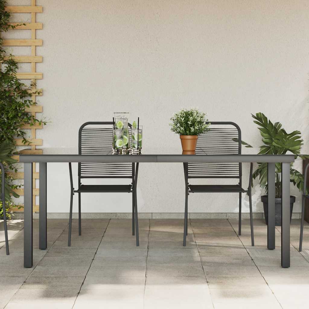 Garden Dining Table | Black | Aluminium and Glass | 190 x 90 cm | Durable