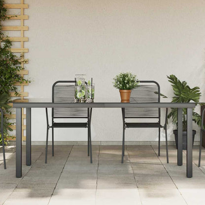 Garden Dining Table | Black | Aluminium and Glass | 190 x 90 cm | Durable