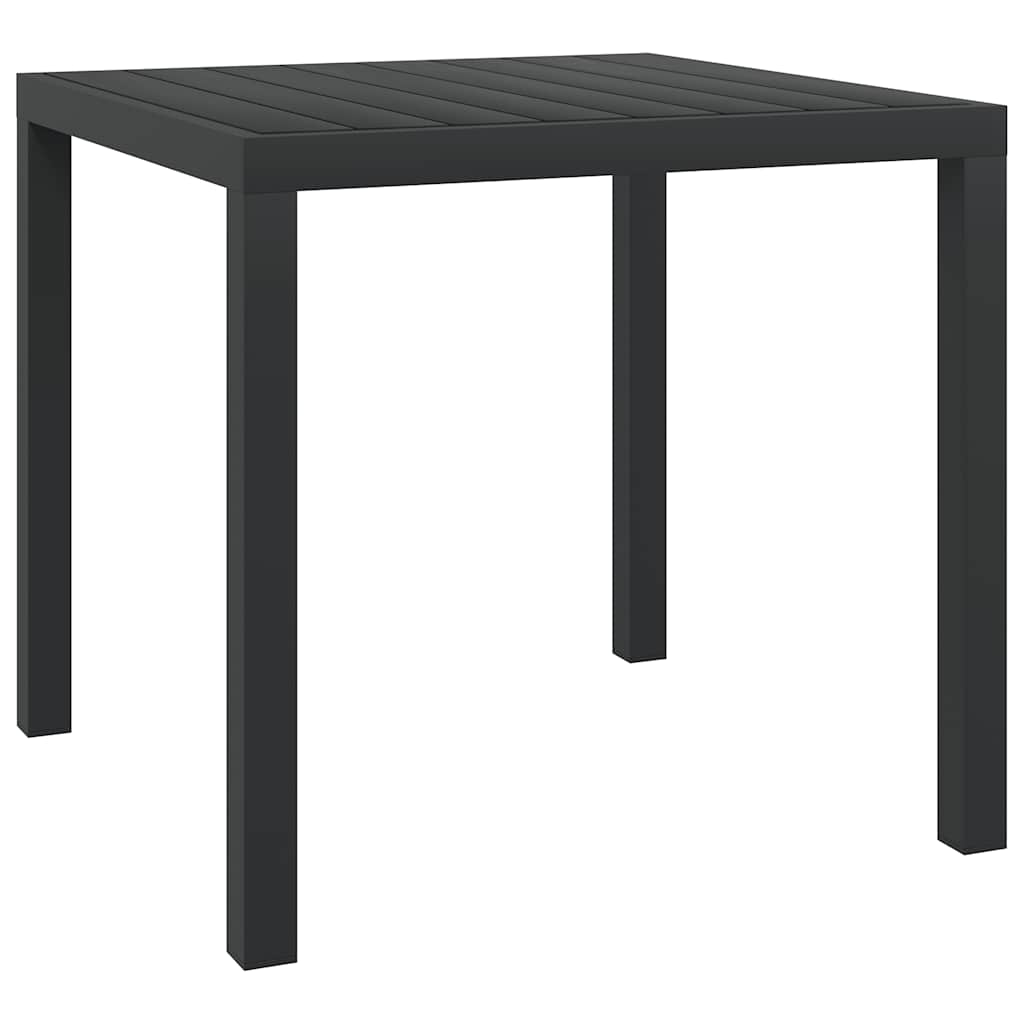 42790 vidaXL Garden Table Black 80x80x74 cm Aluminium and WPC