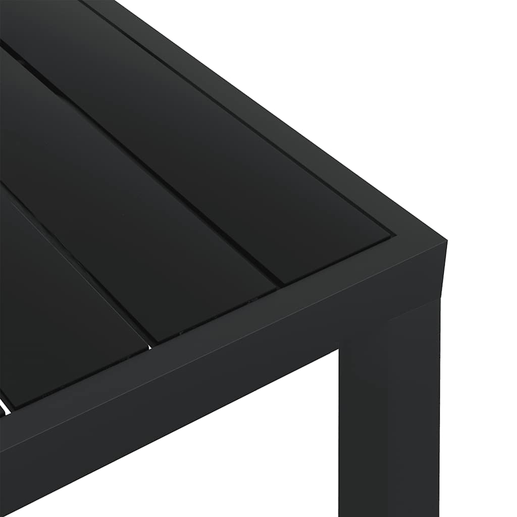 42790 vidaXL Garden Table Black 80x80x74 cm Aluminium and WPC