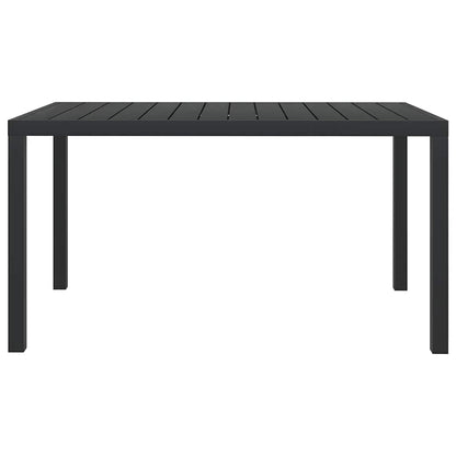 42791 vidaXL Garden Table Black 150x90x74 cm Aluminium and WPC