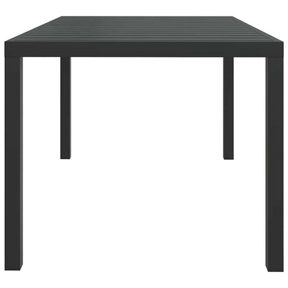 42791 vidaXL Garden Table Black 150x90x74 cm Aluminium and WPC