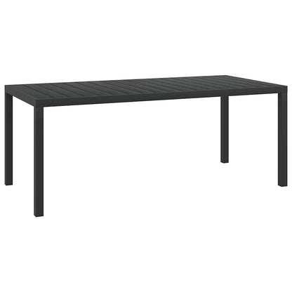 42792 vidaXL Garden Table Black 185x90x74 cm Aluminium and WPC