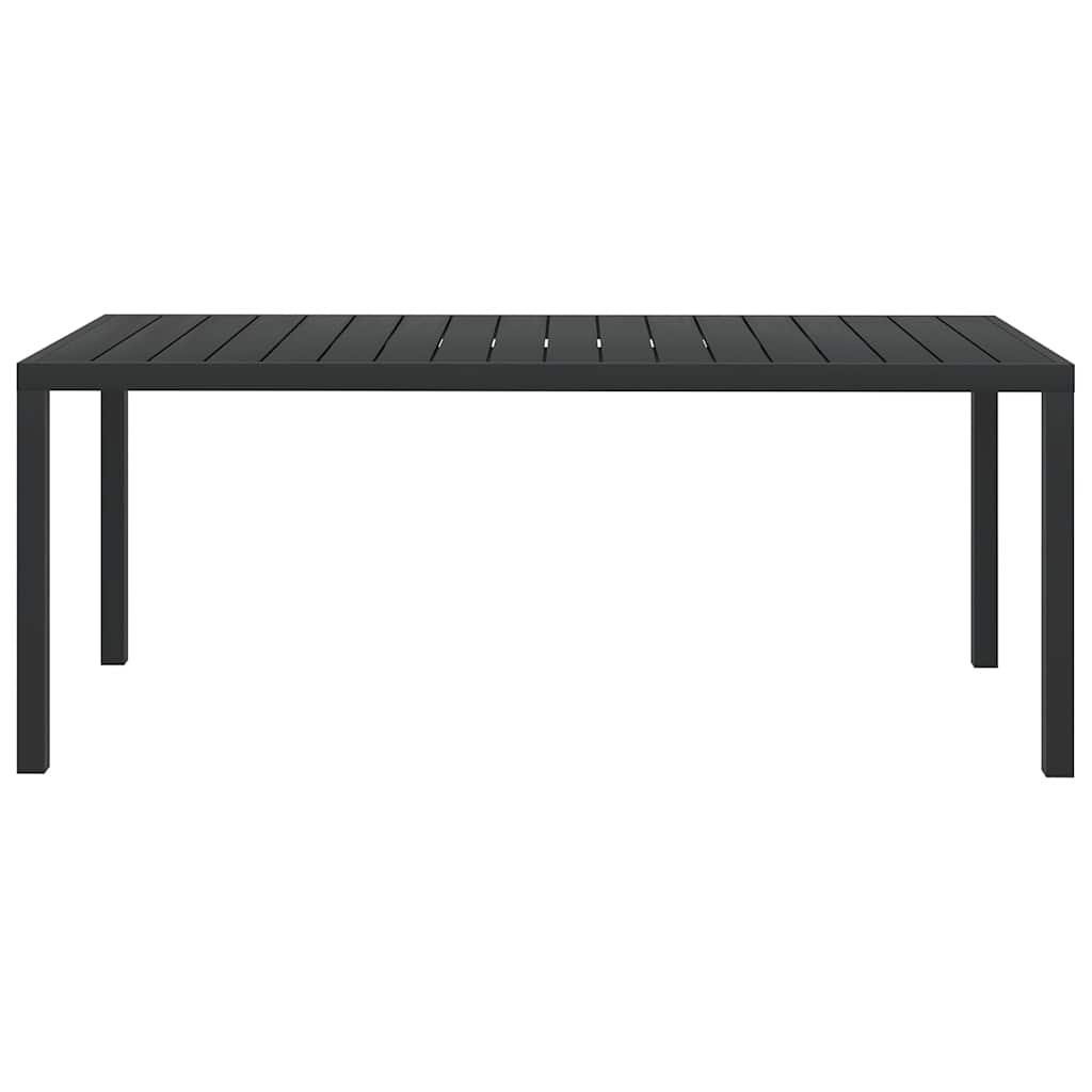 Garden Table Black 185x90x74 cm Aluminium and WPC