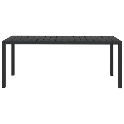 42792 vidaXL Garden Table Black 185x90x74 cm Aluminium and WPC