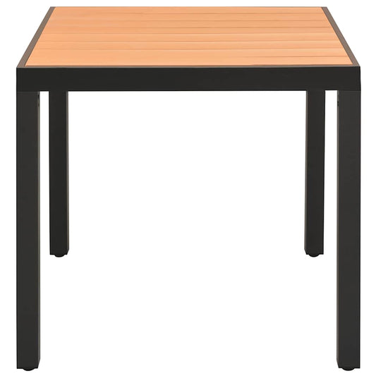 Garden Table Brown 80x80x74 cm Aluminium and WPC