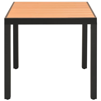 Garden Table Brown 80x80x74 cm Aluminium and WPC