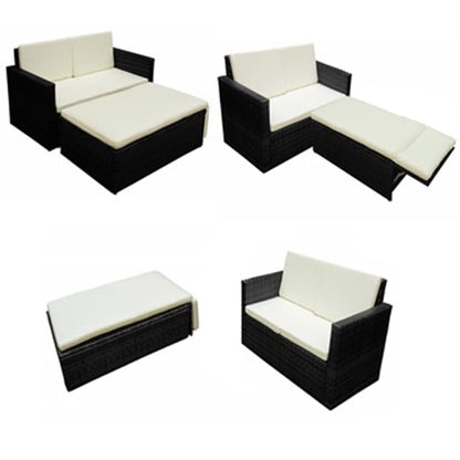 Patio Furniture | Black | PE Rattan, Powder-Coated Steel, 100% Polyester