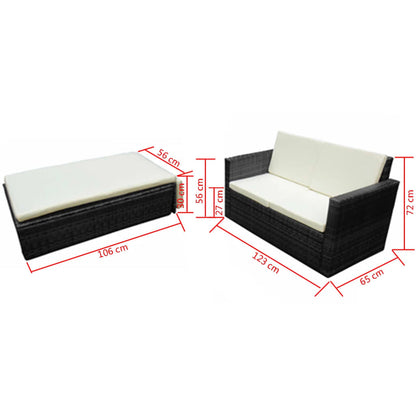 Patio Furniture | Black | PE Rattan, Powder-Coated Steel, 100% Polyester