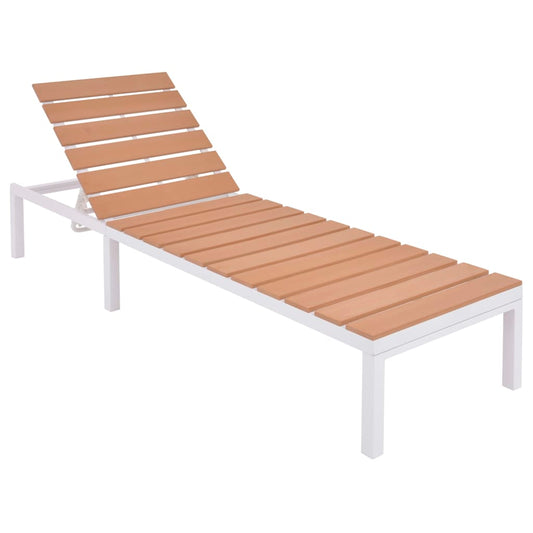 Sunlounger | White and brown | Aluminium and WPC | Standard