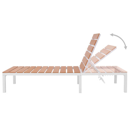 Sunlounger | White and brown | Aluminium and WPC | Standard