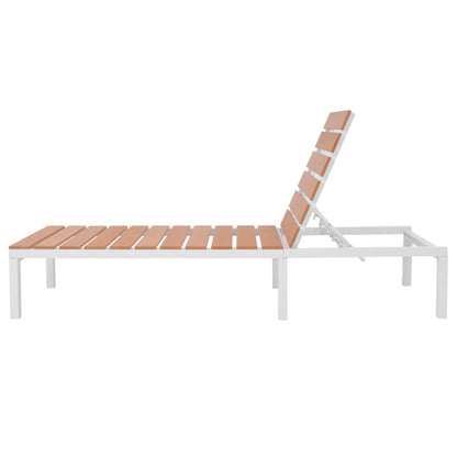 Sunlounger | White and brown | Aluminium and WPC | Standard