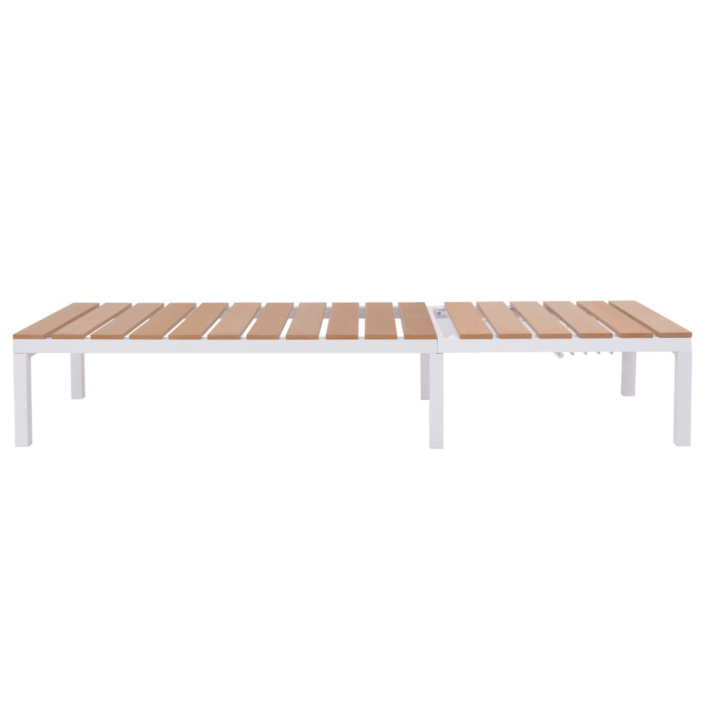 Sunlounger | White and brown | Aluminium and WPC | Standard