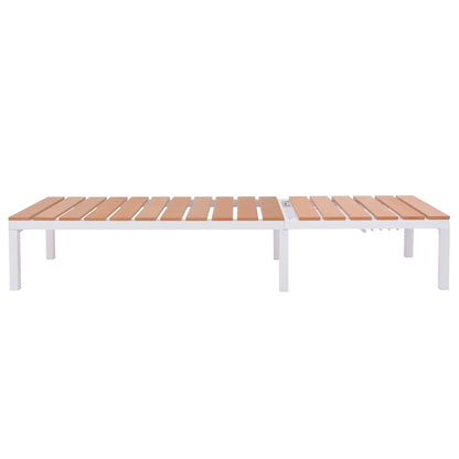 Sunlounger | White and brown | Aluminium and WPC | Standard