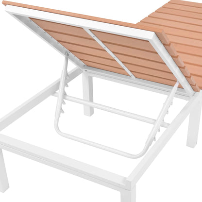 Sunlounger | White and brown | Aluminium and WPC | Standard