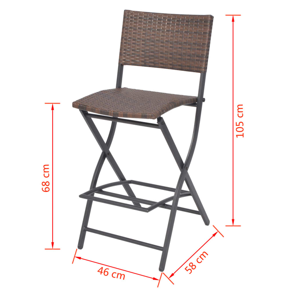 Patio Furniture | Brown | PE rattan, powder-coated steel | 7 Piece Set
