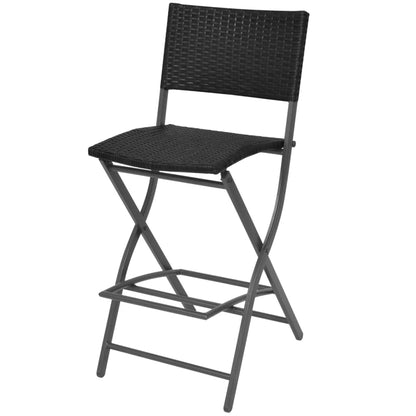 Patio Furniture | Black | PE rattan, powder-coated steel | 7 Piece