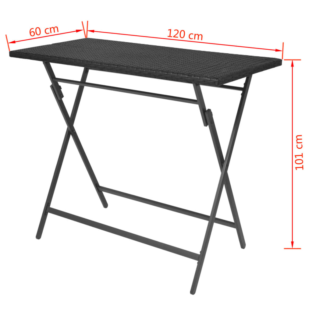 Patio Furniture | Black | PE rattan, powder-coated steel | 7 Piece