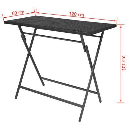 Patio Furniture | Black | PE rattan, powder-coated steel | 7 Piece