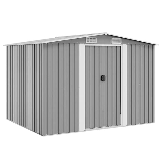 Garden Storage Shed Grey Metal 257x205x178 cm