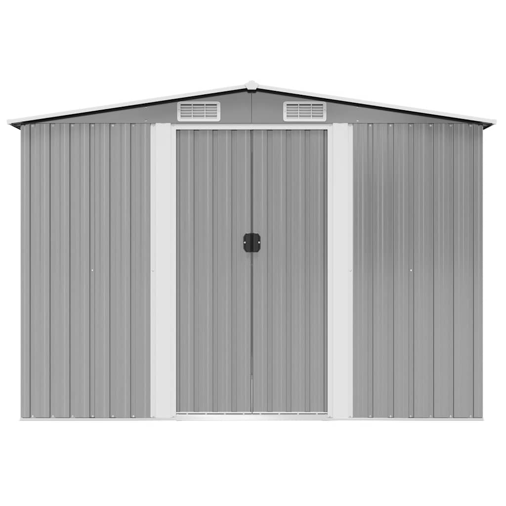 Garden Storage Shed Grey Metal 257x205x178 cm