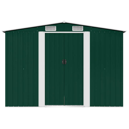 Garden Storage Shed Green Metal 257x205x178 cm