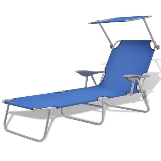 Sunlounger | Steel Blue | Powder-coated steel frame, Polyester fabric