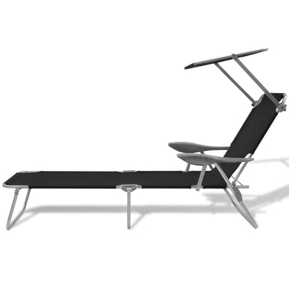 Sunlounger | Black | Powder-coated steel | Medium | Foldable