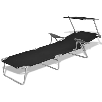 Sunlounger | Black | Powder-coated steel | Medium | Foldable