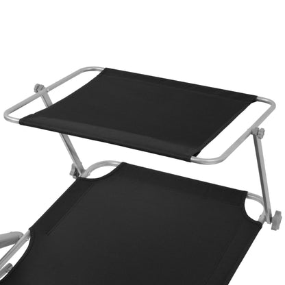 Sunlounger | Black | Powder-coated steel | Medium | Foldable
