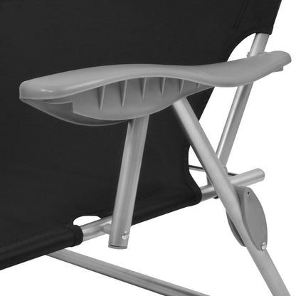 Sunlounger | Black | Powder-coated steel | Medium | Foldable