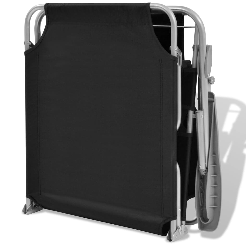 Sunlounger | Black | Powder-coated steel | Medium | Foldable