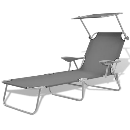 Sunlounger | Steel Grey | Powder-coated steel frame, Polyester fabric