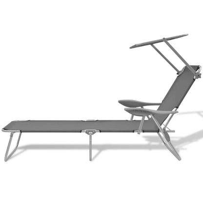 Sunlounger | Steel Grey | Powder-coated steel frame, Polyester fabric